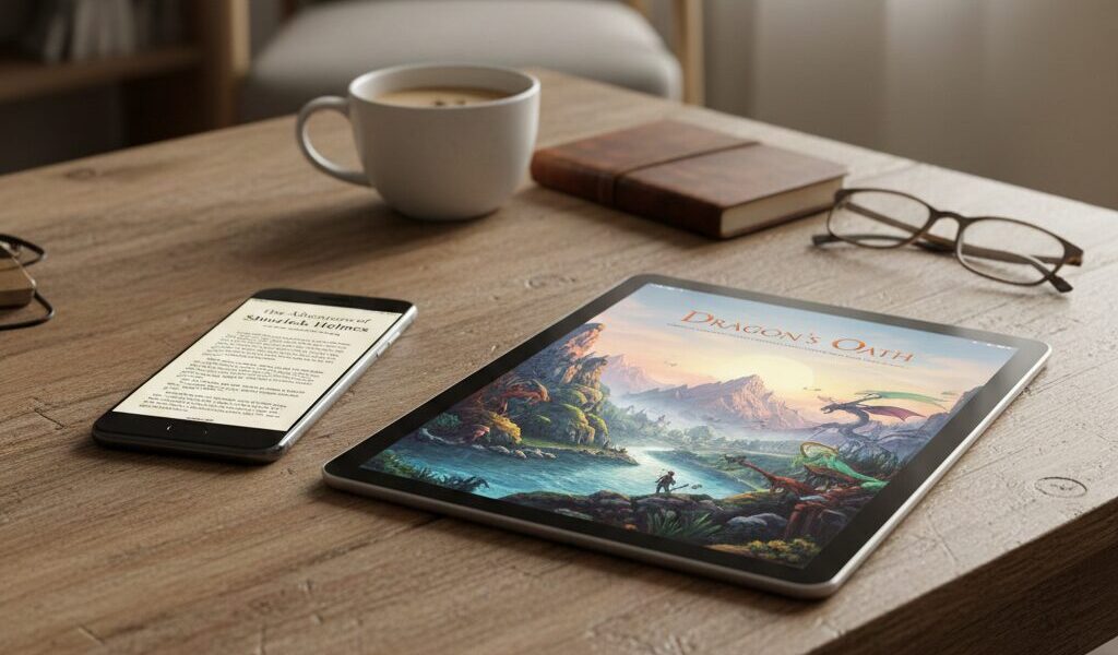 タブレットとスマホで電子書籍を読む2パターンを比較したイメージ